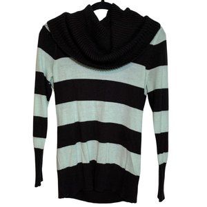 New York & Co. Black & Mint Striped Sweater Sz: M